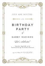 Classic Border - Invitación De Cumpleaños